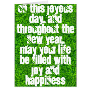 Irish Shamrock Clover Green White Christmas Card