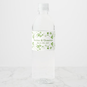 Irish Shamrock Clover Wedding Water Bottle Label