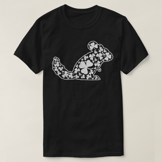 Irish Shamrock Clovers Chinchilla Saint Patrick's  T-Shirt (Design Front)