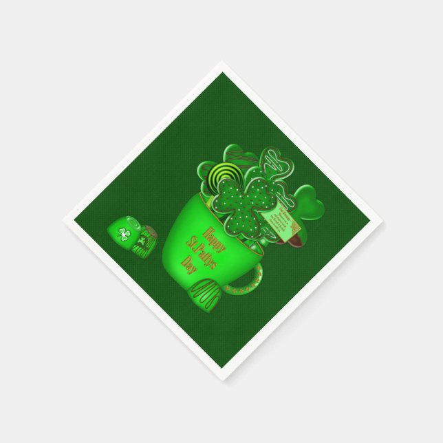 Irish Shamrock Cookie Bouquet - Paper Napkins (Corner)