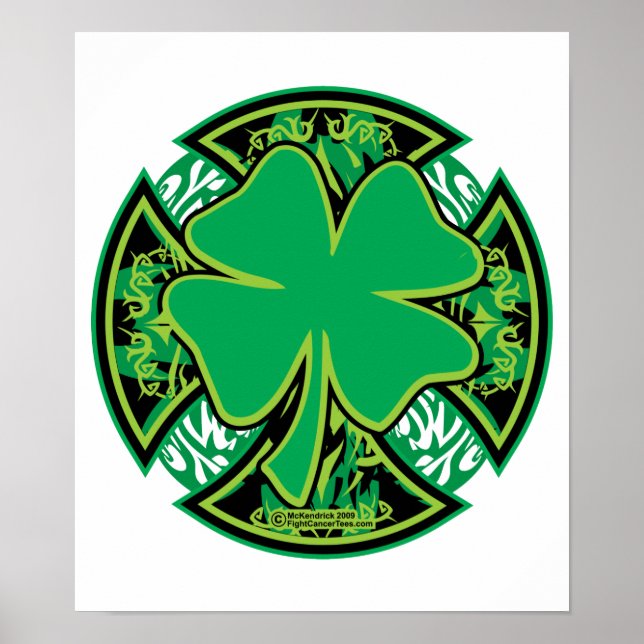 Irish Shamrock Cross Poster (Front)