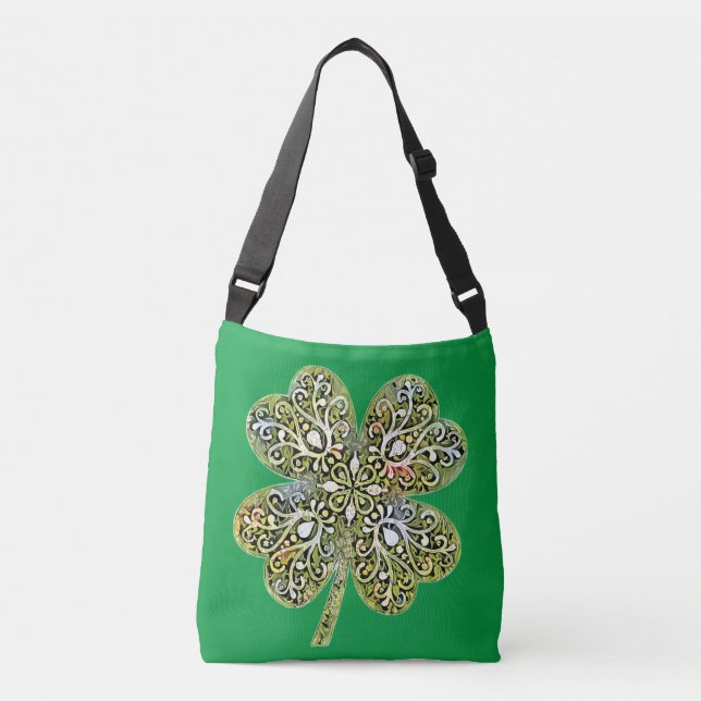 Irish Shamrock  Crossbody Bag (Front)