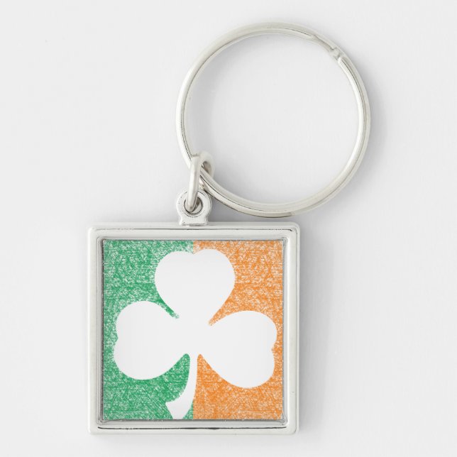 Irish Shamrock custom premium key chain (Front)
