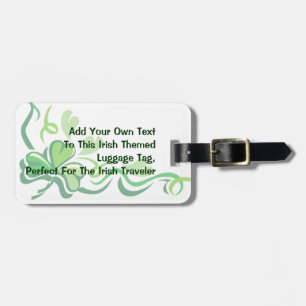 Irish Shamrock Customizable Luggage Tag
