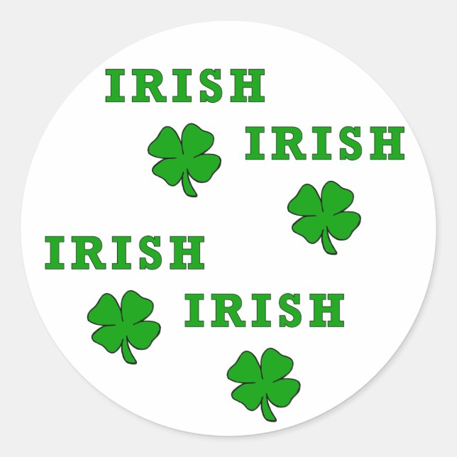 IRISH Shamrock - Customized Classic Round Sticker (Front)