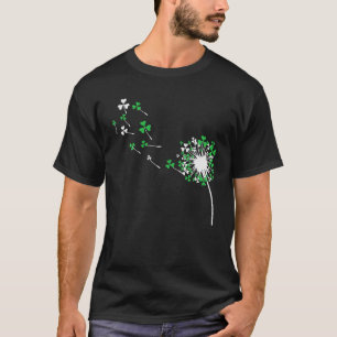 Irish Shamrock Dandelion Flower Funny St. Patrick' T-Shirt
