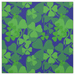 Irish shamrock, dark blue, clover fabric print 10a