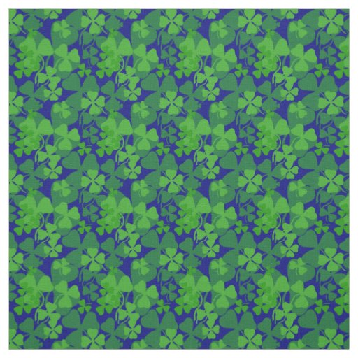 Irish shamrock,dark blue, clover fabric print 10aa