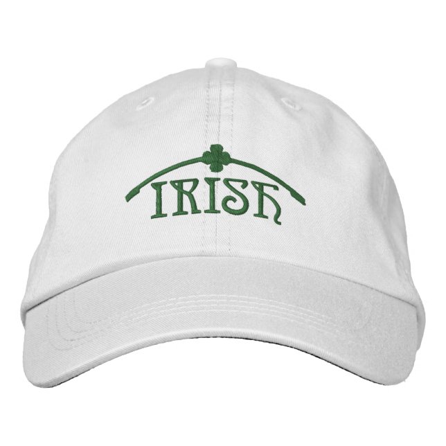 Irish Shamrock Embroidered Baseball Hat (Front)