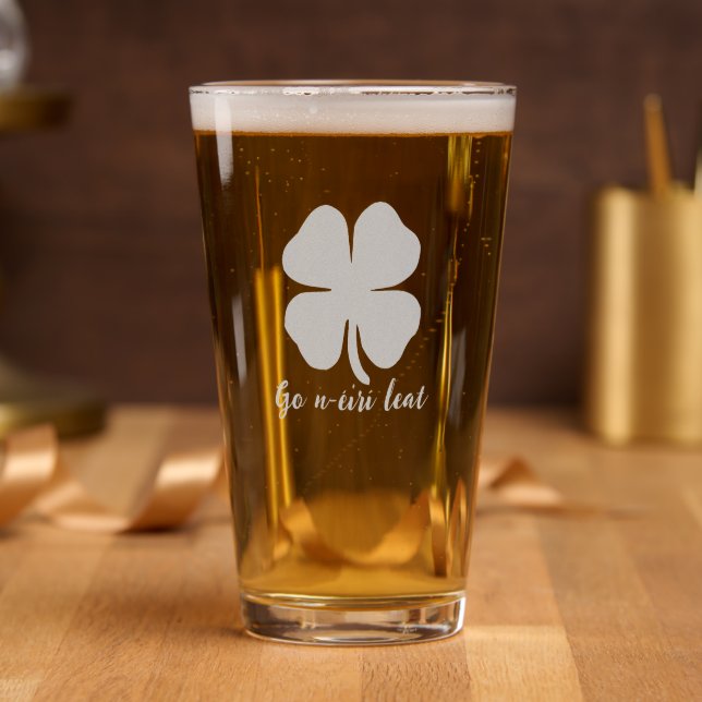 Irish Shamrock Etched Barware Glass (Party)