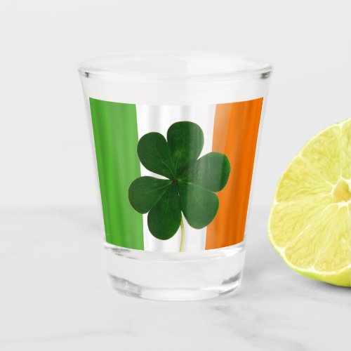 Irish Shamrock Flag of Ireland Colors St Patrick Shot Glass