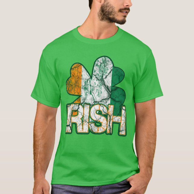 Irish Shamrock Flag Shirts (Distressed) (Front)