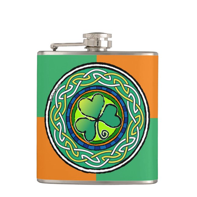 Irish shamrock flask (Front)