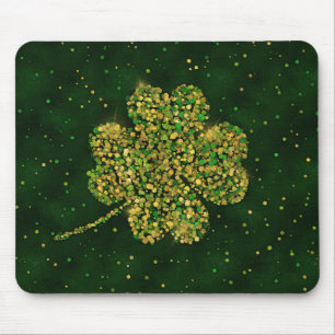 Irish Shamrock Four-leaf Lucky Clover Mouse Pad