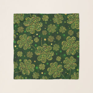 Irish Shamrock Four-leaf Lucky Clover Pattern Scarf
