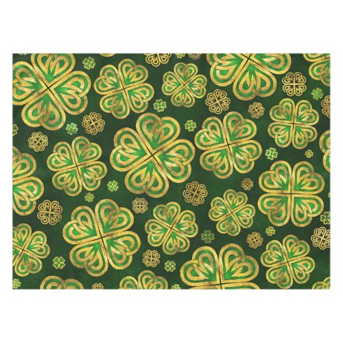 Irish Shamrock Four_leaf Lucky Clover Pattern Tablecloth