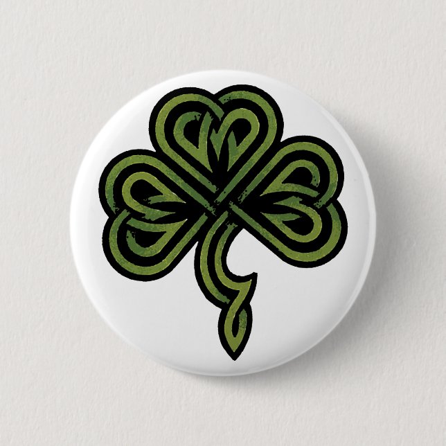 Irish Shamrock Gift Pinback Button (Front)
