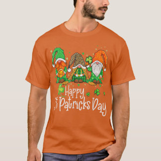 Irish Shamrock Gnomes Happy St Patricks Day Funny T-Shirt