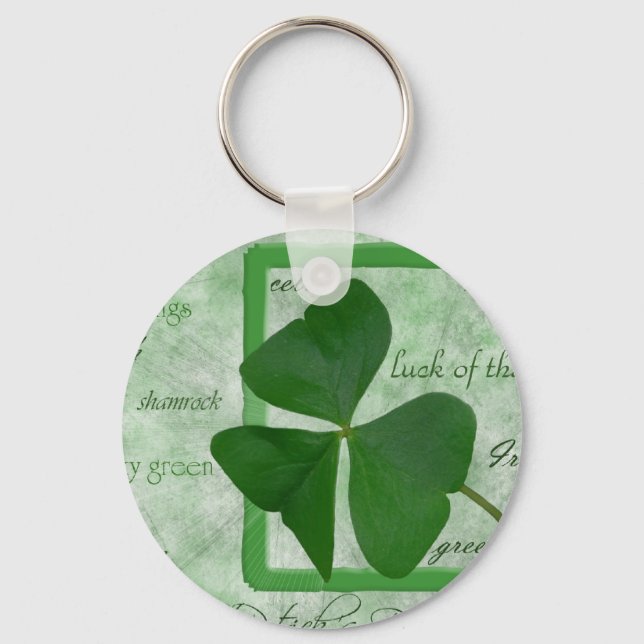 Irish  Shamrock GoodLuck Keychain (Front)