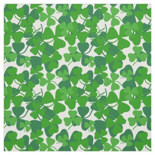 Irish shamrock, green clover fabric print | Zazzle.com