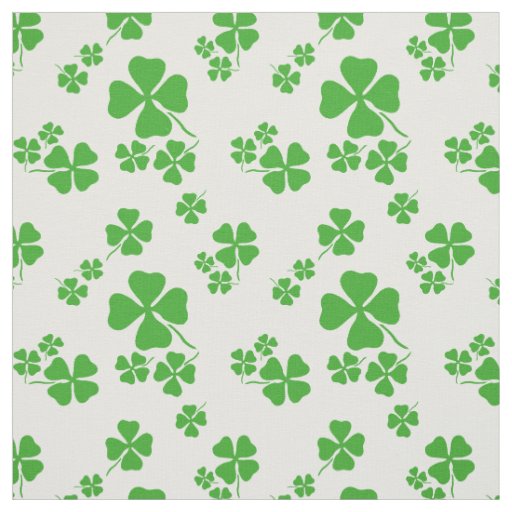 Irish shamrock, green clover fabric print