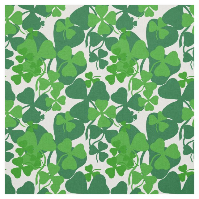 Irish shamrock, green clover fabric print 10 (Swatch)