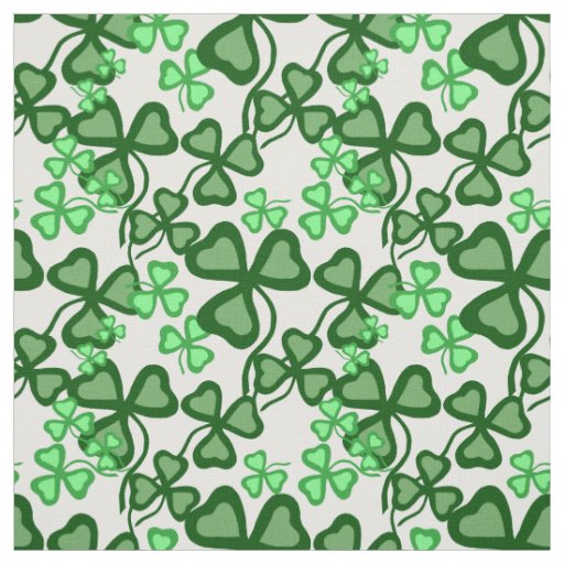 Irish shamrock, green clover fabric print 7