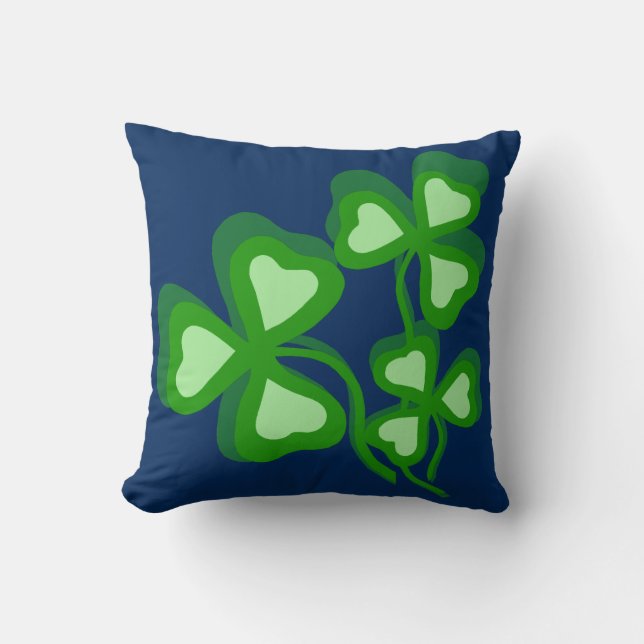 Irish Shamrock, green clover, Ireland shamrock Throw Pillow (Front)