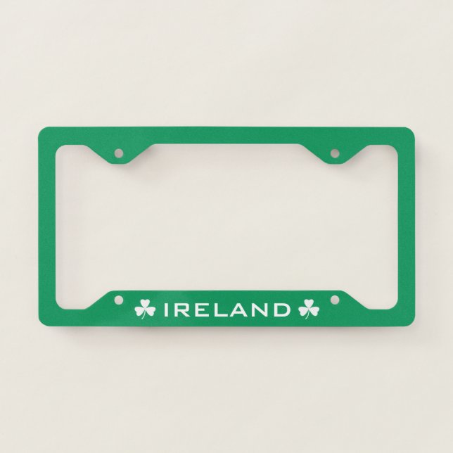 Irish Shamrock Green  License Plate Frame (Front)
