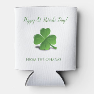 Irish Shamrock Happy St. Patrick's Day Can Coolers