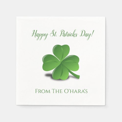 Irish Shamrock Happy St Patricks Day Napkins