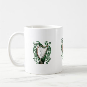 Irish Shamrock Harp Coffee Mug
