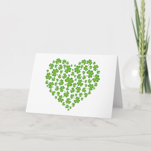 Irish Shamrock Heart Card