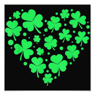 Irish Shamrock Heart Lucky Photo Print