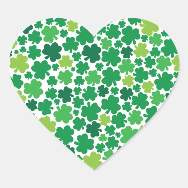 Irish Shamrock Heart Sticker (Front)