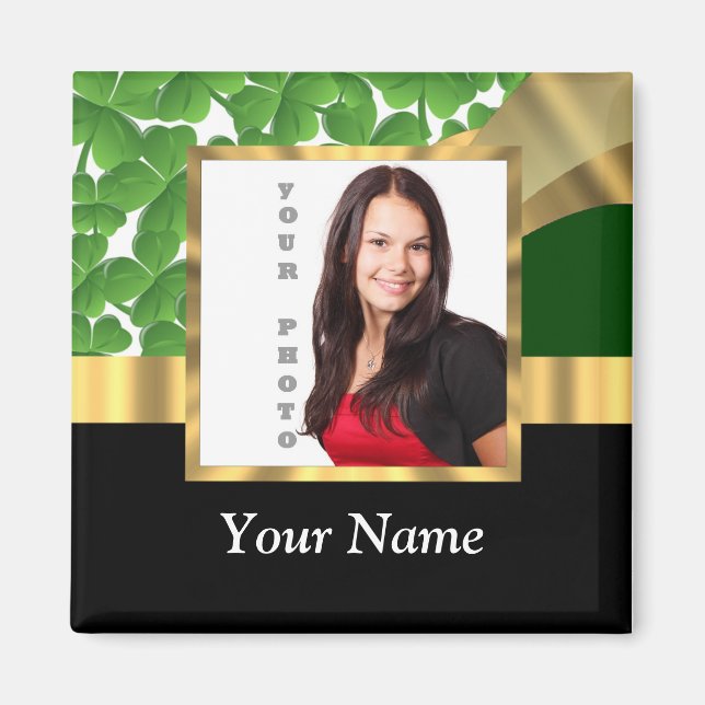 Irish shamrock instagram  photo template magnet (Front)