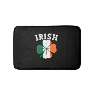 Irish Shamrock Ireland Flag St Patrick Day Vintage Bath Mat