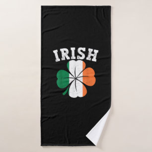 Irish Shamrock Ireland Flag St Patrick Day Vintage Bath Towel