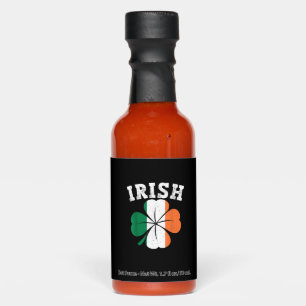 Irish Shamrock Ireland Flag St Patrick Day Vintage Hot Sauces