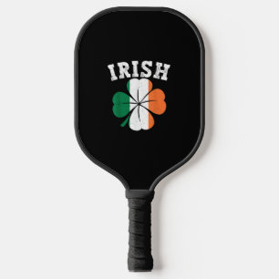 Irish Shamrock Ireland Flag St Patrick Day Vintage Pickleball Paddle