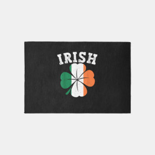 Irish Shamrock Ireland Flag St Patrick Day Vintage Rug