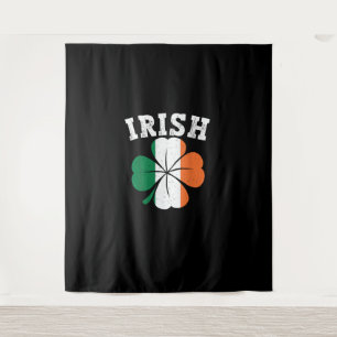 Irish Shamrock Ireland Flag St Patrick Day Vintage Tapestry