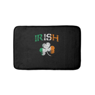 Irish Shamrock Ireland Flag St Patricks Day Vintag Bath Mat