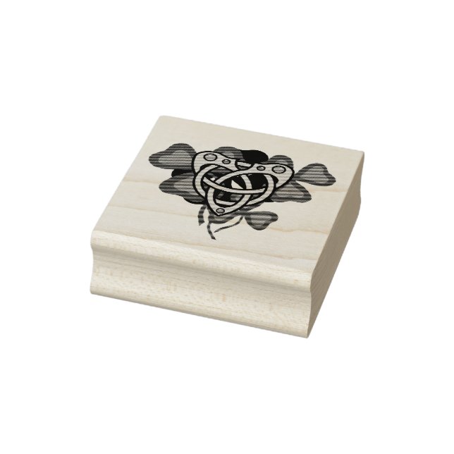 Irish shamrock, Irish Celtic heart, Irish clover Rubber Stamp (Stamp)
