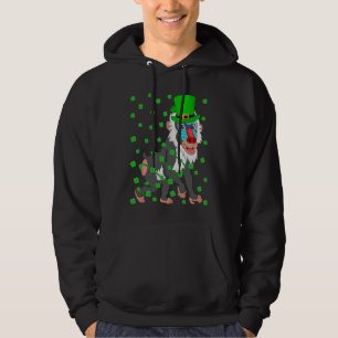 Irish Shamrock Leprechaun Baboon St Patrick's Day Hoodie