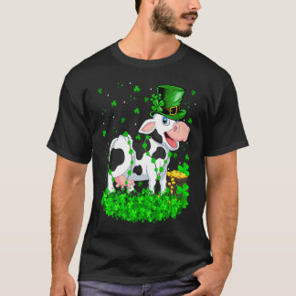 Irish Shamrock Leprechaun Cow St Patrick's Day T-Shirt