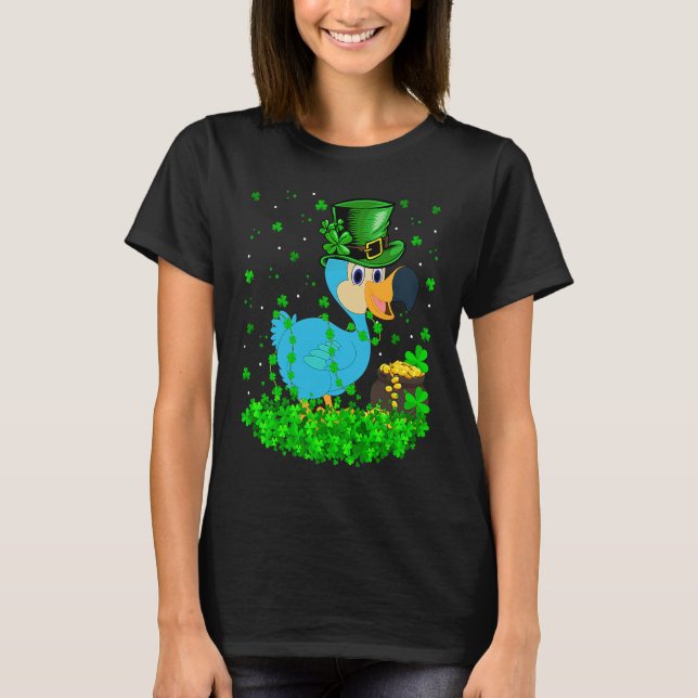 Irish Shamrock Leprechaun Dodo Bird St Patrick's D T-Shirt (Front)