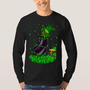Irish Shamrock Leprechaun Eggplant St Patrick's Da T-Shirt