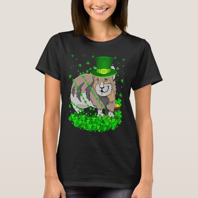 Irish Shamrock Leprechaun Pika St Patrick's Day T-Shirt (Front)
