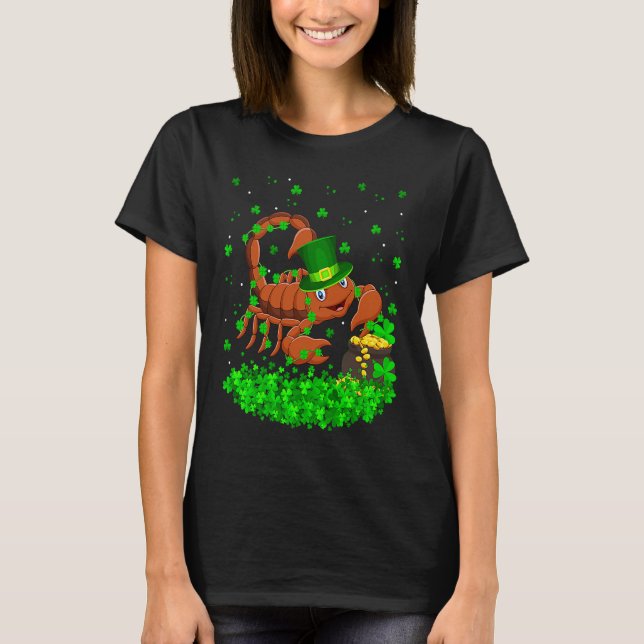 Irish Shamrock Leprechaun Scorpion St Patrick's Da T-Shirt (Front)